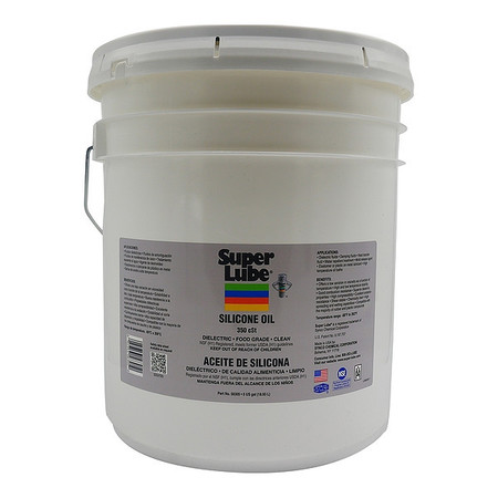 SUPER LUBE 5 gal Pail, Silicone Oil, 350 ISO Viscosity 56305