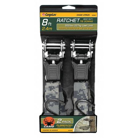 CARGOLOC Ratchet Tie Downs, 1" x 8 ft. 32580