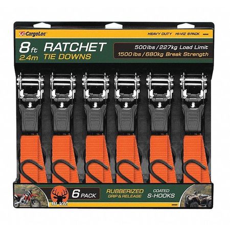 CARGOLOC Ratchet Tie Downs, Strap 2" x 27 ft. 32585