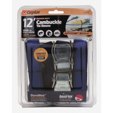 CARGOLOC Cambuckle Tie Downs, 1"x 12 ft. 84039