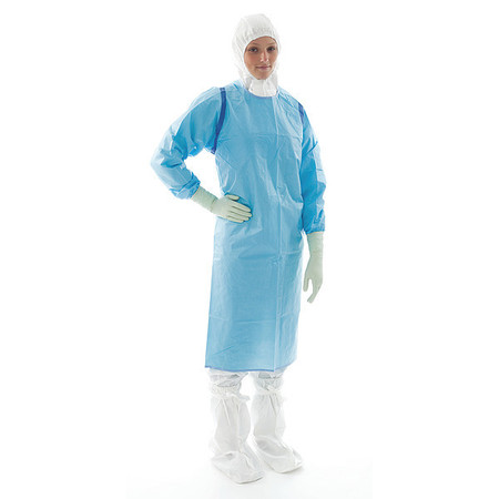 BIOCLEAN Apron With Sleeves, Sterile, Blue, PK40, M S-BCAS
