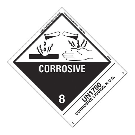 LABELMASTER Corrosive Label, UN1760 Corr, PK500 HSN7000