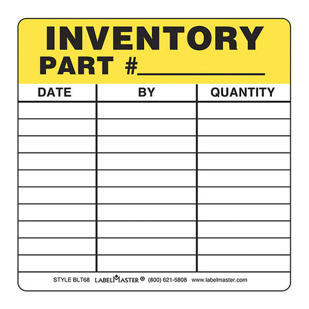 LABELMASTER Inventory Part Number Label, PK500 BLT68