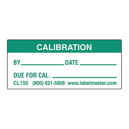 LABELMASTER Calibration Label, Papr, 1-3/4"x3/4", PK500 CL150