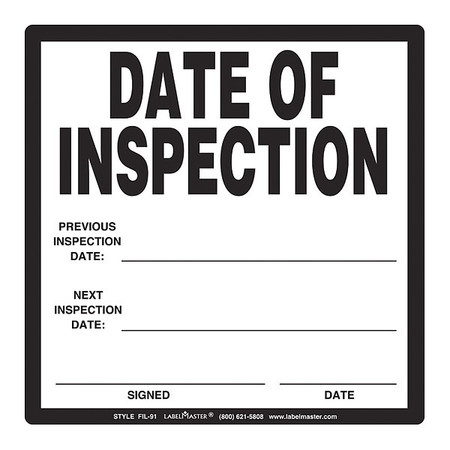 LABELMASTER Date of Inspection Label, PK25 FIL-91