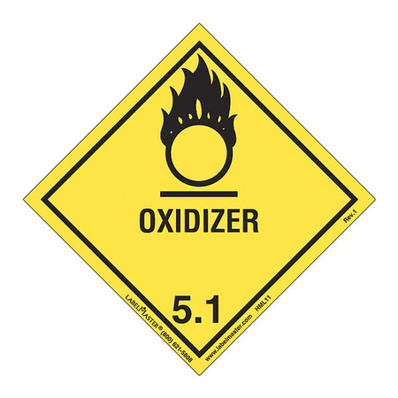 LABELMASTER Oxidizer Label, Worded, Paper, PK50 HML11S