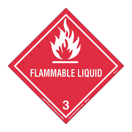 Labelmaster Flammable Liquid Label, Worded, PK50 HML6S