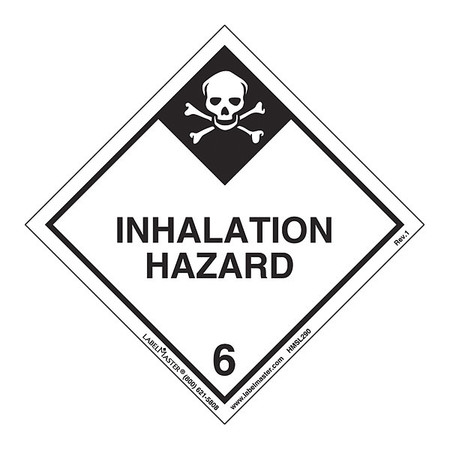 LABELMASTER Inhalation Hazard Label, PK25 HMSL290S