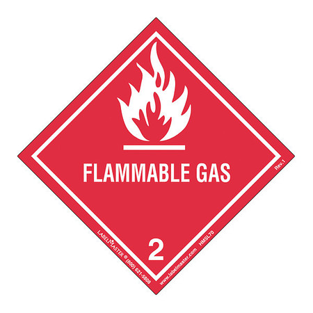 LABELMASTER Flammable Gas Label, Worded, PK25 HMSL70S