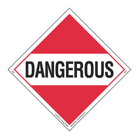 LABELMASTER Dangerous Placard, Worded, E-Z, PK25 Z-EZ1