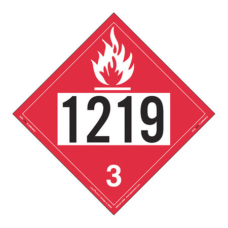 LABELMASTER Flammable Liquid Placard 1219, PK25 ZEZ21219