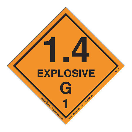LABELMASTER Explosive 1.4 G Label, Vinyl, PK25 SLEXP14GS