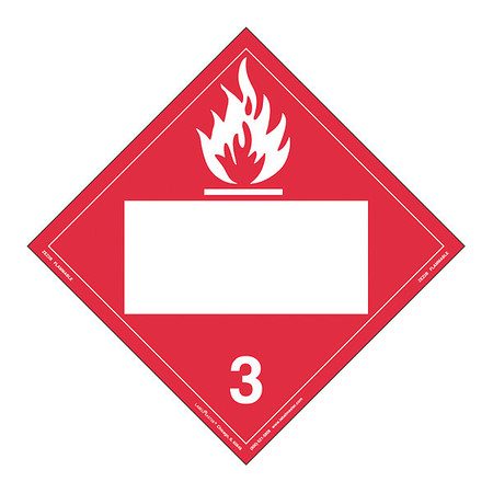LABELMASTER Flammable Liquid Placard, Blank, PK25 ZEZ2B