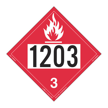 LABELMASTER Flammable Liquid Placard, 1203, PK25 Z-IDG