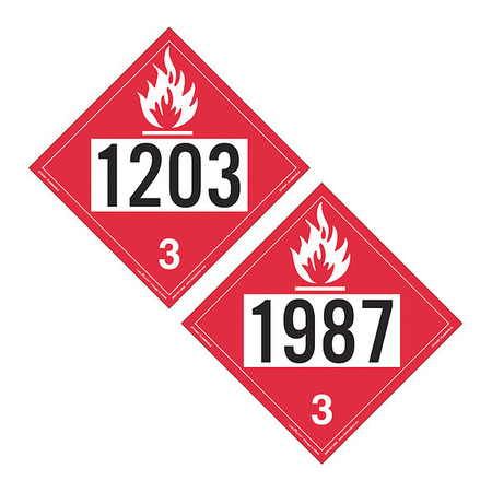 LABELMASTER Placard1203 Gasoline/1987, PK25 ZTV0387