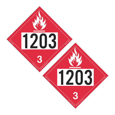 LABELMASTER Placard1203 Gasoline/1203, PK25 ZTV1203