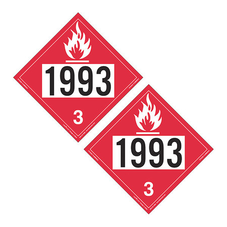 LABELMASTER Placard1993 Flammable/ 1993, PK25 ZTV1993