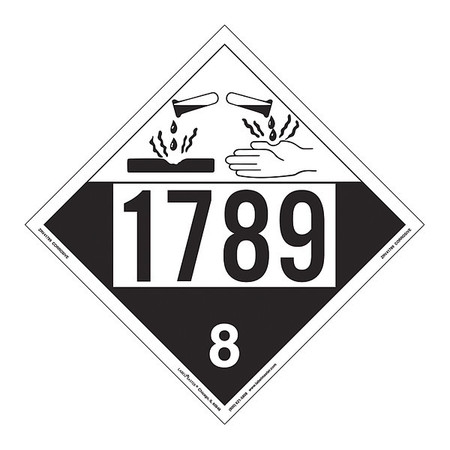 LABELMASTER Corrosive Placard, UN 1789, PK25 ZRV41789