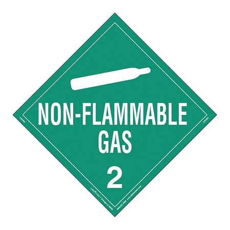 LABELMASTER Non-Flammable Gas Placard, Vinyl, PK25 Z-RVW3