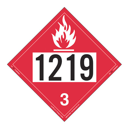 LABELMASTER Flammable Liquid Placard 1219, PK25 ZT2-1219