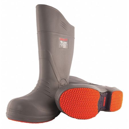 TINGLEY Knee Boots, Gray, 12, Unisex, 16" H, PR 28259