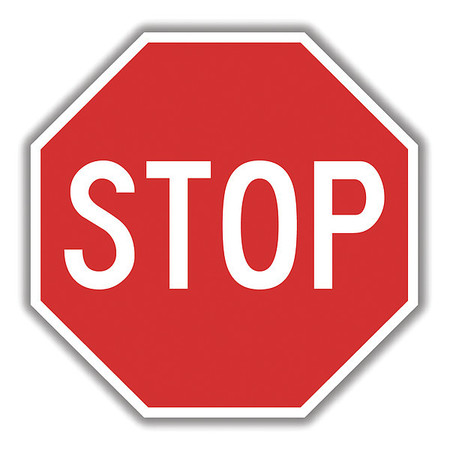 TAPCO Stop Sign, 30" W, 30" H, English, Red, Retroreflective Grade: Diamond 373-05080