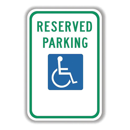 Tapco Reserved Parking Sign, 12" x 18", ADA SYM 373-05819