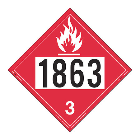 LABELMASTER Flammable Liquid Placard 1863, PK25 ZVP21863