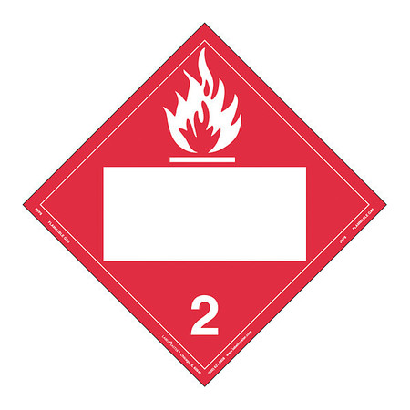 LABELMASTER Flammable Gas Placard, Blank, PK25 ZVP8