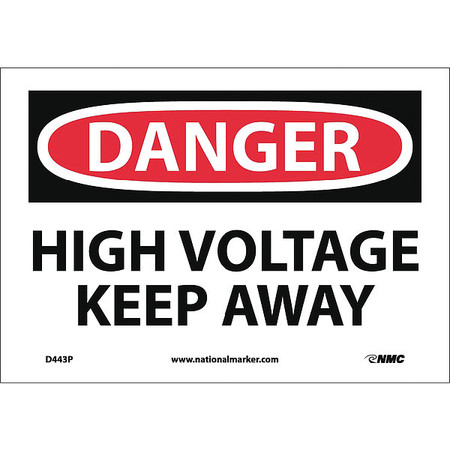 NMC Danger High Voltage Keep Away Sign D443P