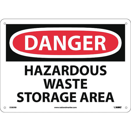 NMC Danger Hazardous Waste Storage Area Sign, D285RB D285RB
