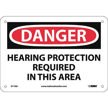 NMC Danger Hearing Protection Required In This Area Sign D116A