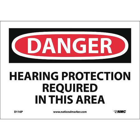 Nmc Danger Hearing Protection Required In This Area Sign D116P
