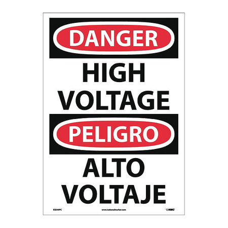 NMC Danger High Voltage Sign - Bilingual ESD49PC