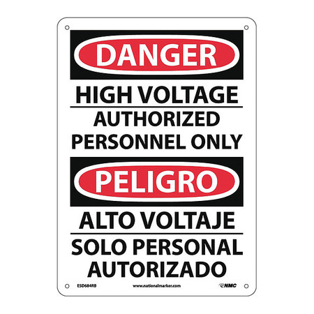 Nmc Danger High Voltage Sign - Bilingual ESD684RB