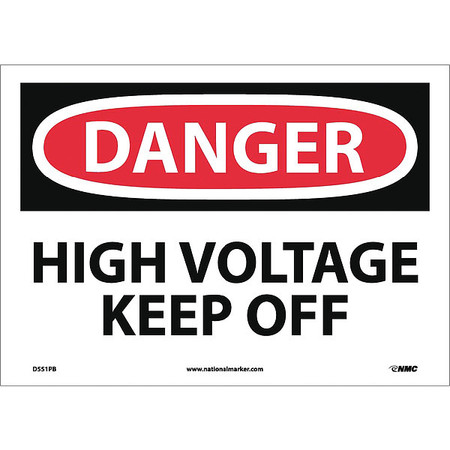 NMC Danger High Voltage Keep Off Sign D551PB