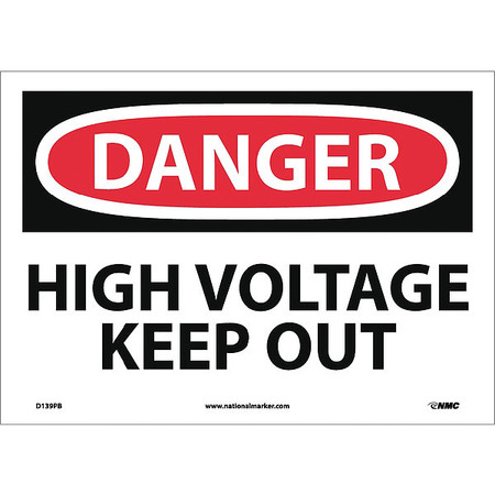 Nmc Danger High Voltage Keep Out Sign D139PB