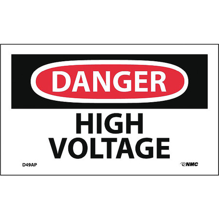 NMC Danger High Voltage Label, Pk5 D49AP