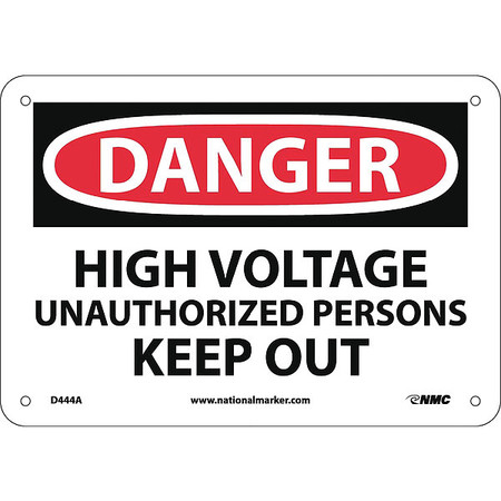 NMC Danger High Voltage Sign D444A