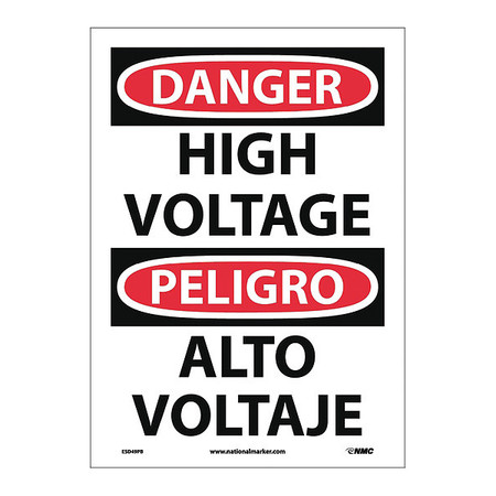 NMC Danger High Voltage Sign - Bilingual ESD49PB