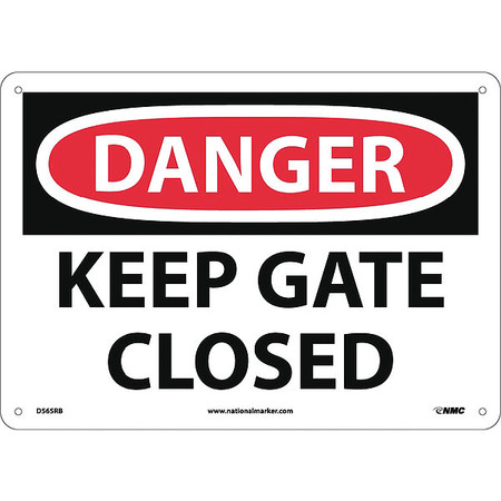 NMC Danger Keep Gate Closed Sign, D565RB D565RB