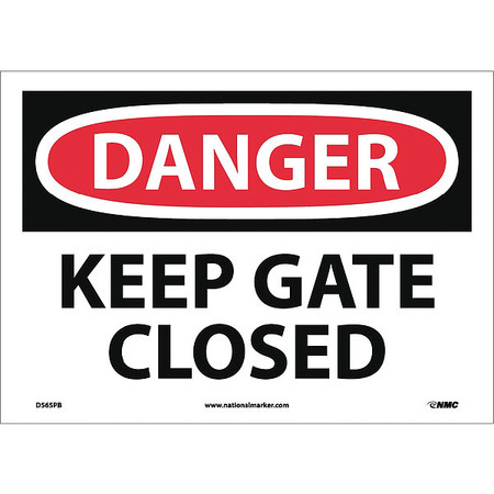 NMC Danger Keep Gate Closed Sign, D565PB D565PB