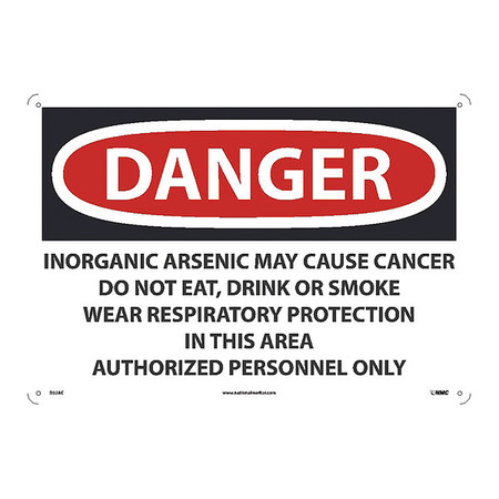 NMC Danger Inorganic Arsenic May Cause Cancer Sign, D32AC D32AC