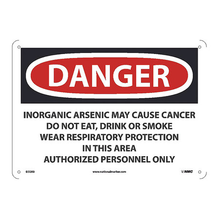 NMC Danger Inorganic Arsenic May Cause Cancer Sign, D32RB D32RB