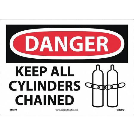 NMC Danger Keep All Cylinders Chained Sign, D563PB D563PB