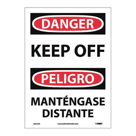 NMC Danger Keep Off - Bilingual Sign, ESD450PB ESD450PB