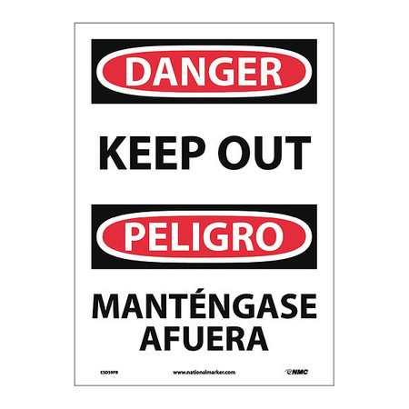 NMC Danger Keep Out Sign - Bilingual, ESD59PB ESD59PB