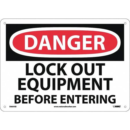 Nmc Danger Lock Out Equipment Before Entering Sign D664AB