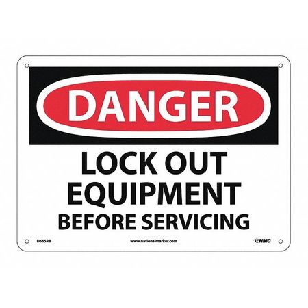 NMC Danger Lock Out Equipment Before Servicing Sign D665RB