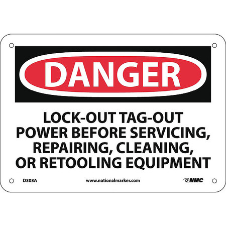 NMC Danger Lock-Out Tag-Out Power Before Use Sign D303A